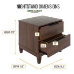 Nakas Double Drawer Nightstand Modern